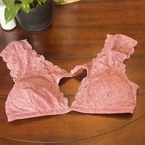 Dusty pink lace bralette